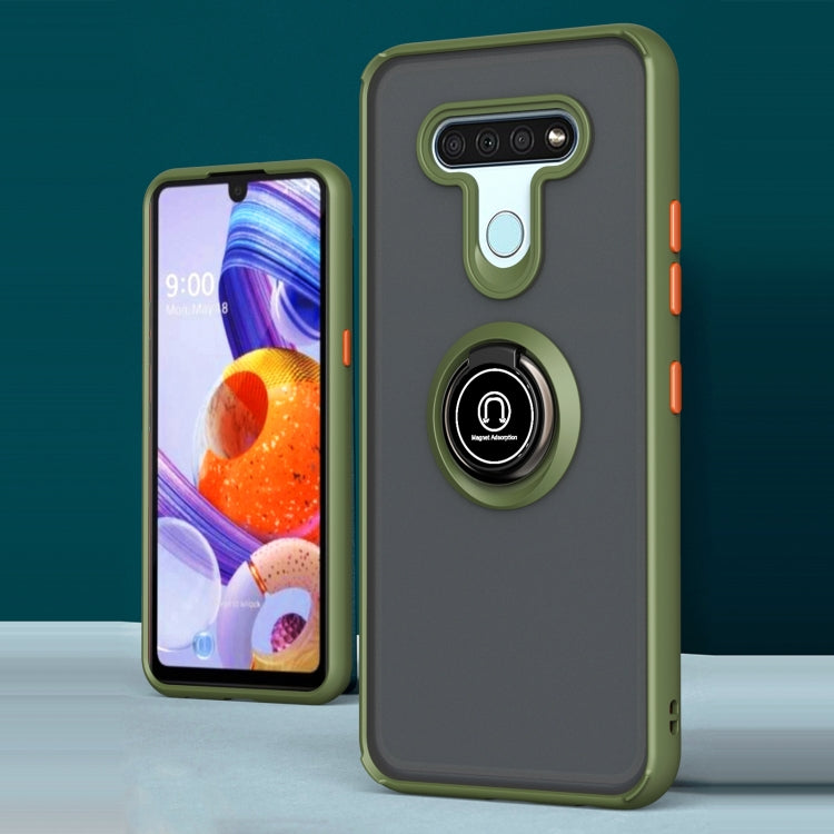 For LG K51 Q Shadow 1 Series TPU + PC Protective Case with 360 Degrees Rotate Ring Holder