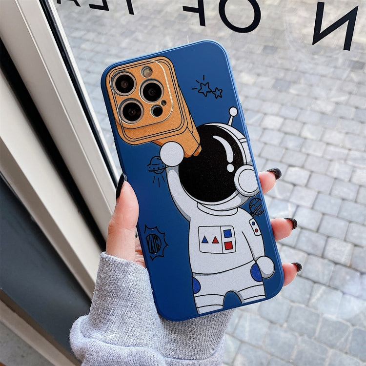 For iPhone 12 mini Spaceman Binoculars Shockproof Protective Case