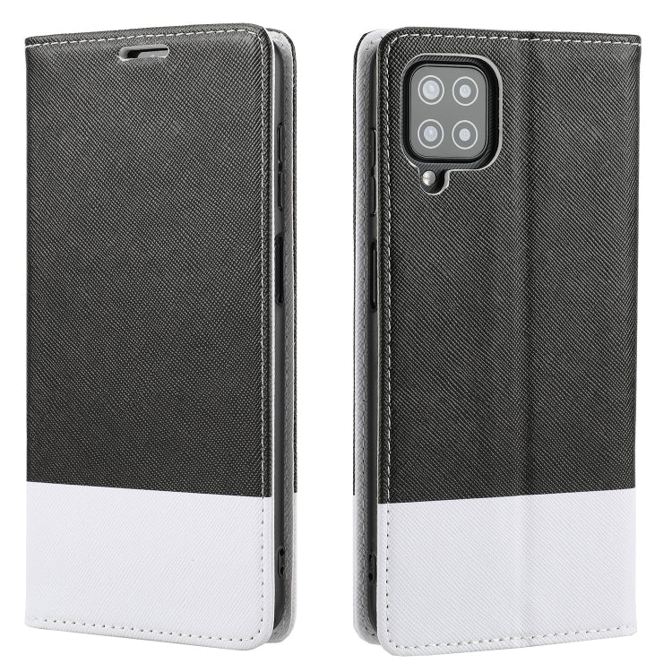 For Samsung Galaxy A12 Cross Texture Magnetic Horizontal Flip Leather Case with Card Slots & Holder & Wallet