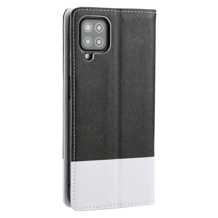 For Samsung Galaxy A12 Cross Texture Magnetic Horizontal Flip Leather Case with Card Slots & Holder & Wallet