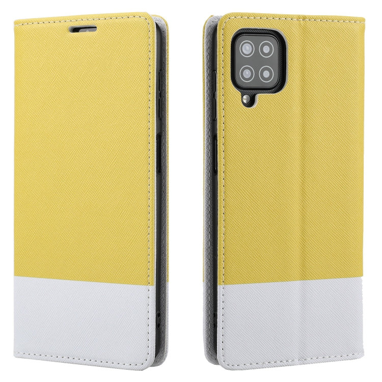 For Samsung Galaxy A12 Cross Texture Magnetic Horizontal Flip Leather Case with Card Slots & Holder & Wallet