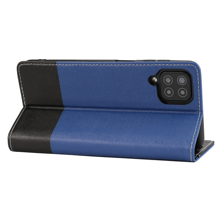 For Samsung Galaxy A12 Cross Texture Magnetic Horizontal Flip Leather Case with Card Slots & Holder & Wallet