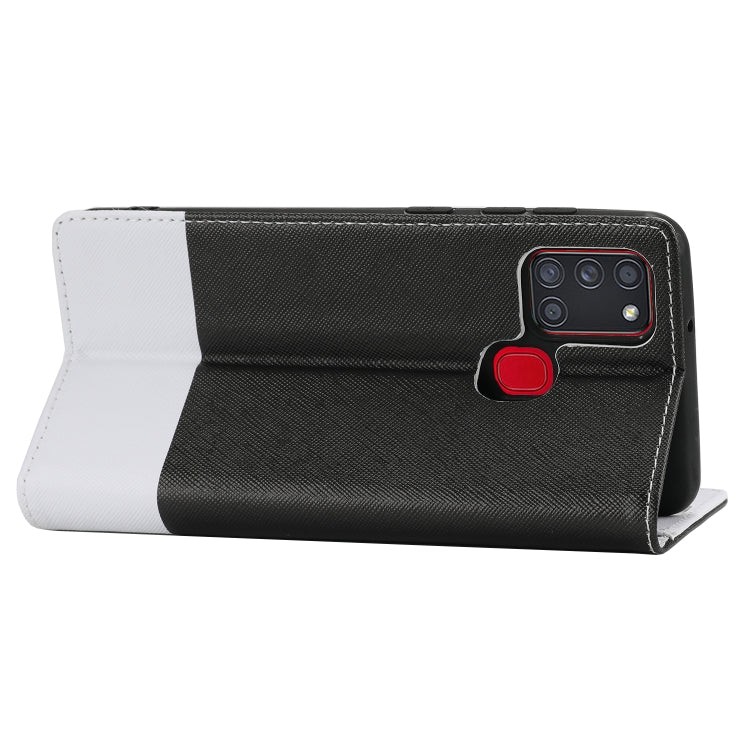 For Samsung Galaxy A21s Cross Texture Magnetic Horizontal Flip Leather Case with Card Slots & Holder & Wallet