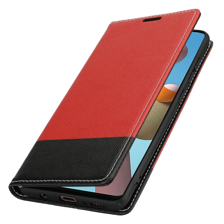 For Samsung Galaxy A21s Cross Texture Magnetic Horizontal Flip Leather Case with Card Slots & Holder & Wallet