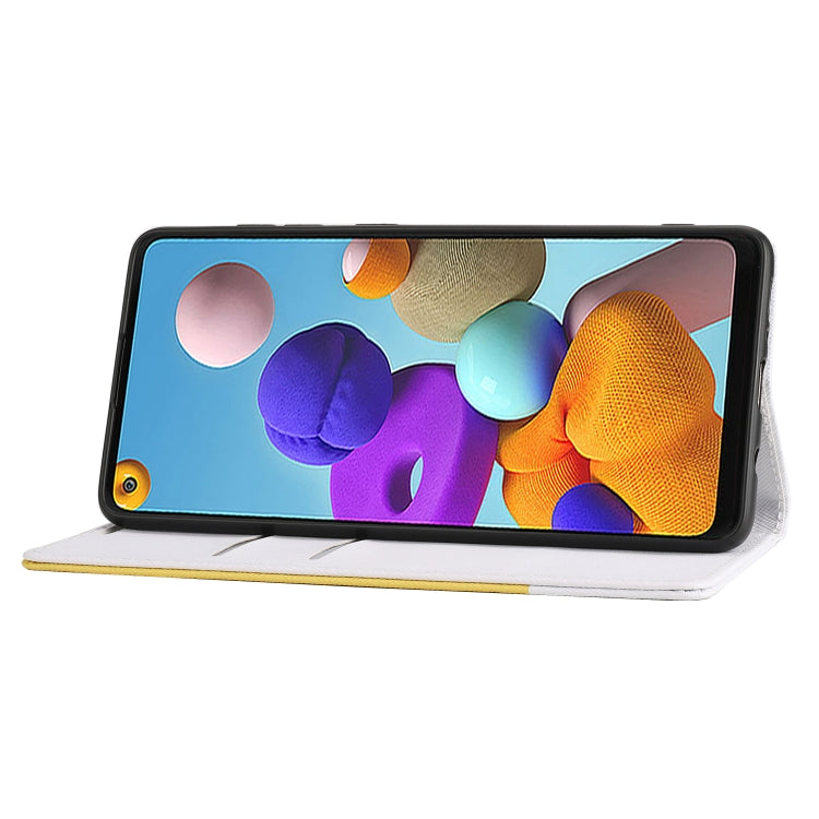 For Samsung Galaxy A21s Cross Texture Magnetic Horizontal Flip Leather Case with Card Slots & Holder & Wallet