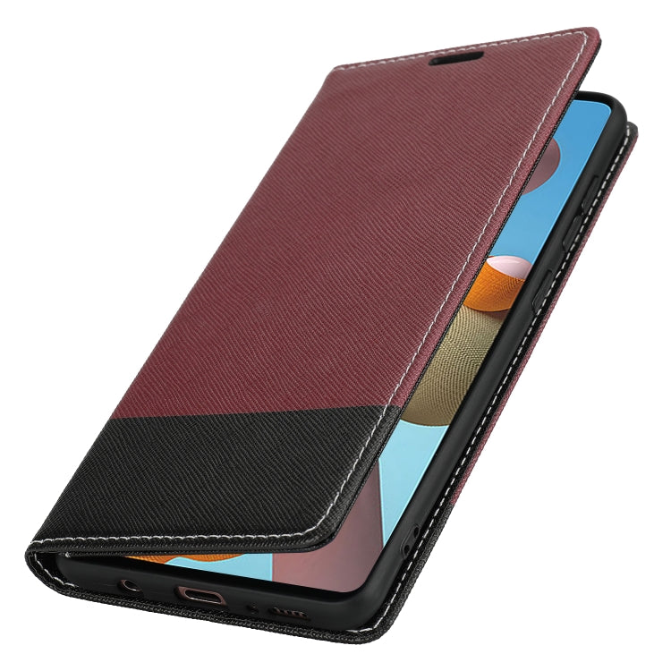 For Samsung Galaxy A21s Cross Texture Magnetic Horizontal Flip Leather Case with Card Slots & Holder & Wallet