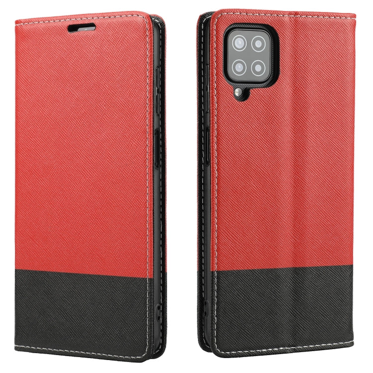 For Samsung Galaxy A22 4G Cross Texture Magnetic Horizontal Flip Leather Case with Card Slots & Holder & Wallet