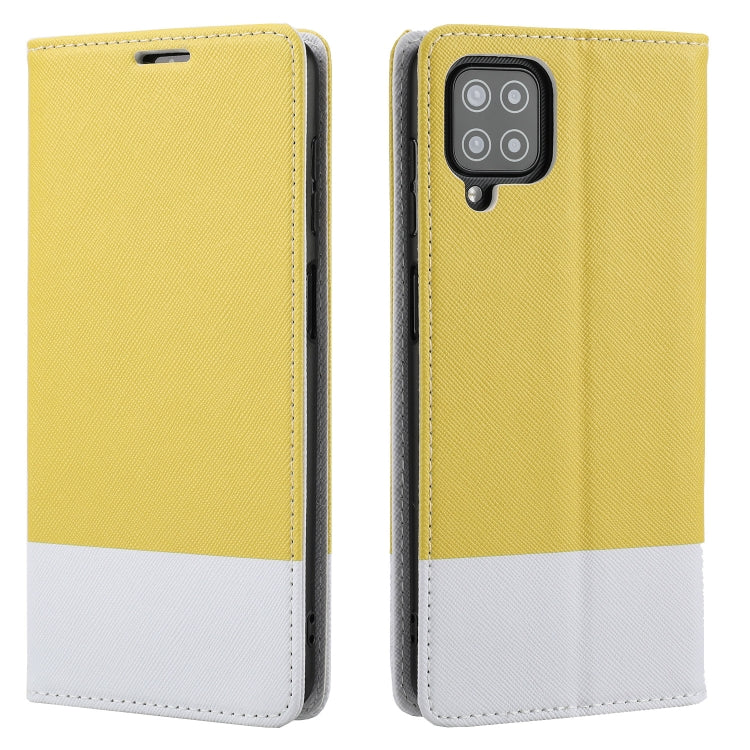 For Samsung Galaxy A22 4G Cross Texture Magnetic Horizontal Flip Leather Case with Card Slots & Holder & Wallet