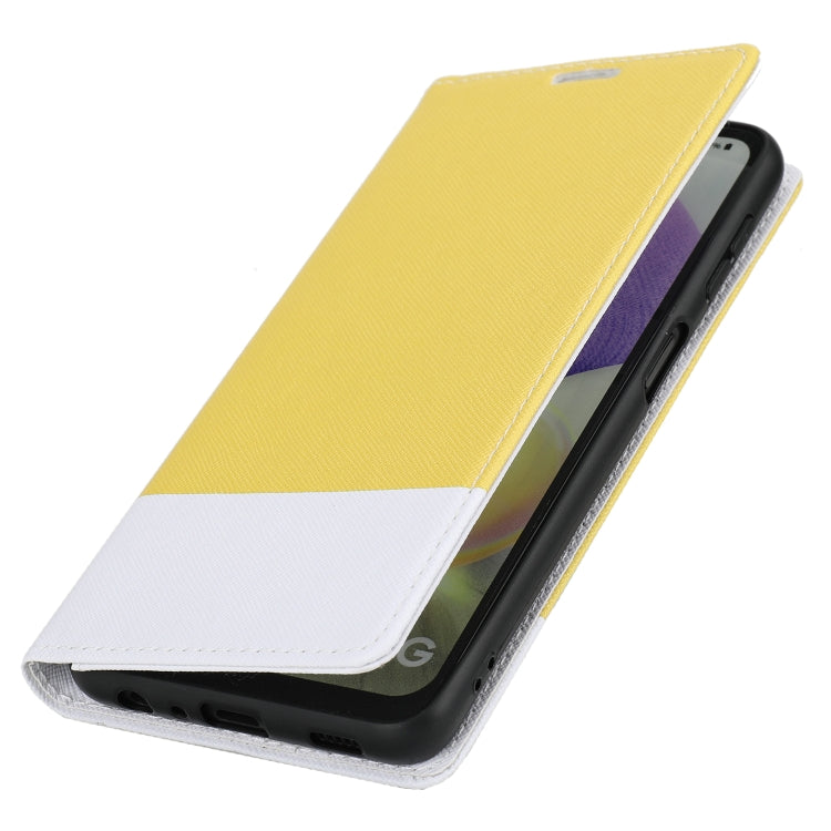 For Samsung Galaxy A22 4G Cross Texture Magnetic Horizontal Flip Leather Case with Card Slots & Holder & Wallet