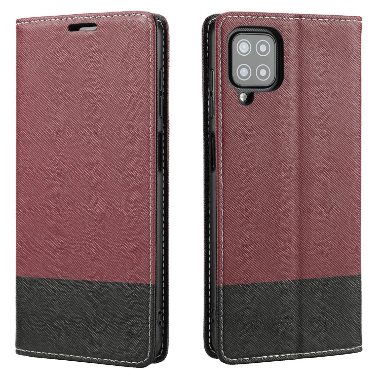 For Samsung Galaxy A22 4G Cross Texture Magnetic Horizontal Flip Leather Case with Card Slots & Holder & Wallet
