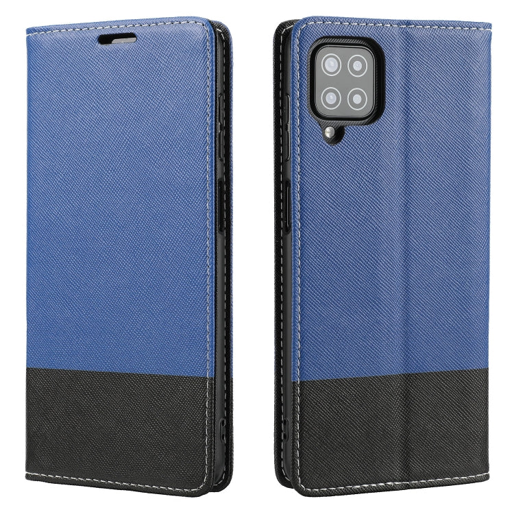 For Samsung Galaxy A22 4G Cross Texture Magnetic Horizontal Flip Leather Case with Card Slots & Holder & Wallet