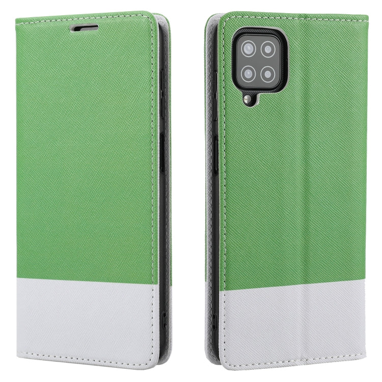For Samsung Galaxy A22 4G Cross Texture Magnetic Horizontal Flip Leather Case with Card Slots & Holder & Wallet