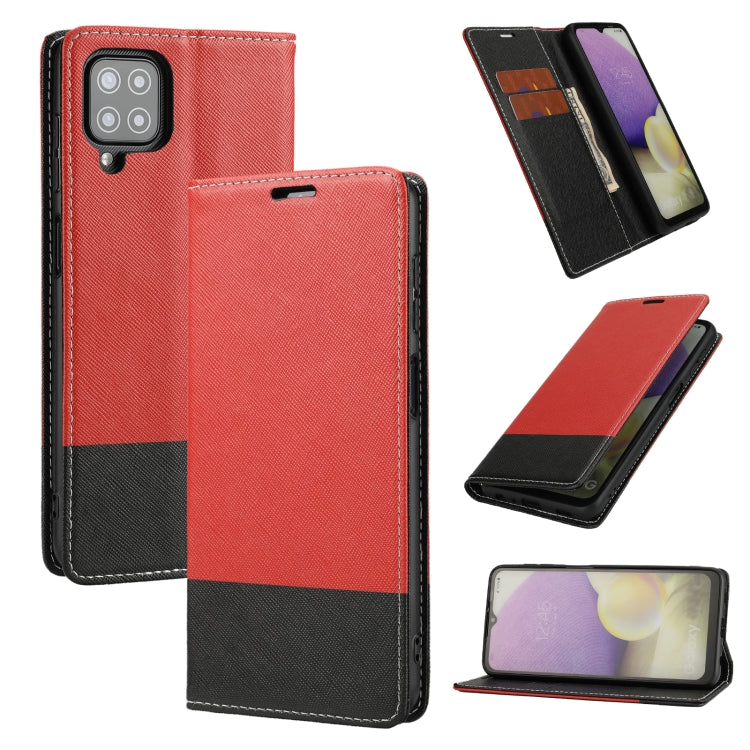 For Samsung Galaxy A22 5G Cross Texture Magnetic Horizontal Flip Leather Case with Card Slots & Holder & Wallet