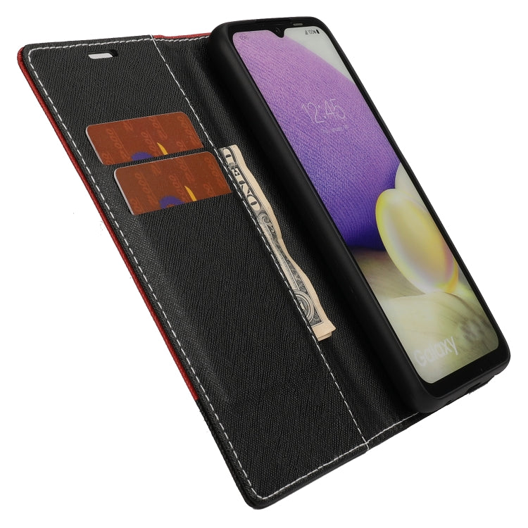 For Samsung Galaxy A22 5G Cross Texture Magnetic Horizontal Flip Leather Case with Card Slots & Holder & Wallet