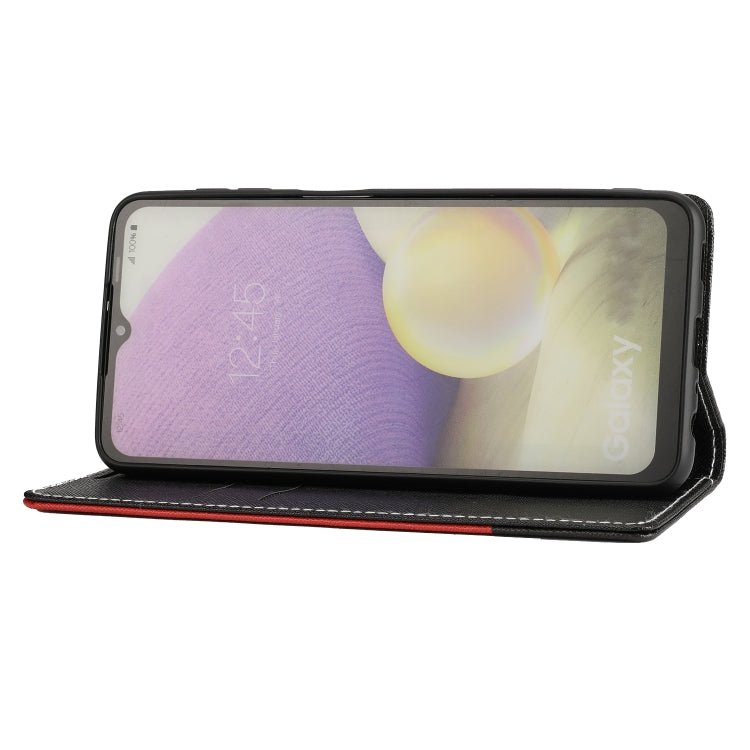 For Samsung Galaxy A22 5G Cross Texture Magnetic Horizontal Flip Leather Case with Card Slots & Holder & Wallet