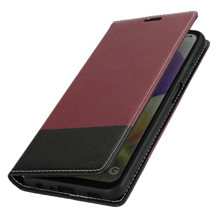 For Samsung Galaxy A22 5G Cross Texture Magnetic Horizontal Flip Leather Case with Card Slots & Holder & Wallet