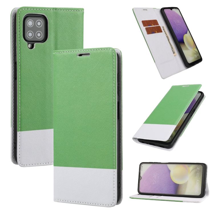 For Samsung Galaxy A22 5G Cross Texture Magnetic Horizontal Flip Leather Case with Card Slots & Holder & Wallet