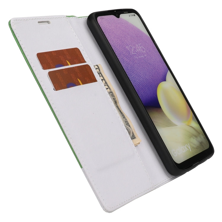 For Samsung Galaxy A22 5G Cross Texture Magnetic Horizontal Flip Leather Case with Card Slots & Holder & Wallet