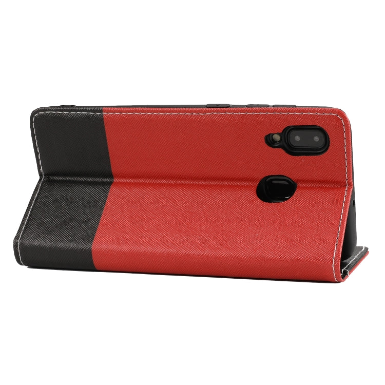For Samsung Galaxy A30 Cross Texture Magnetic Horizontal Flip Leather Case with Card Slots & Holder & Wallet