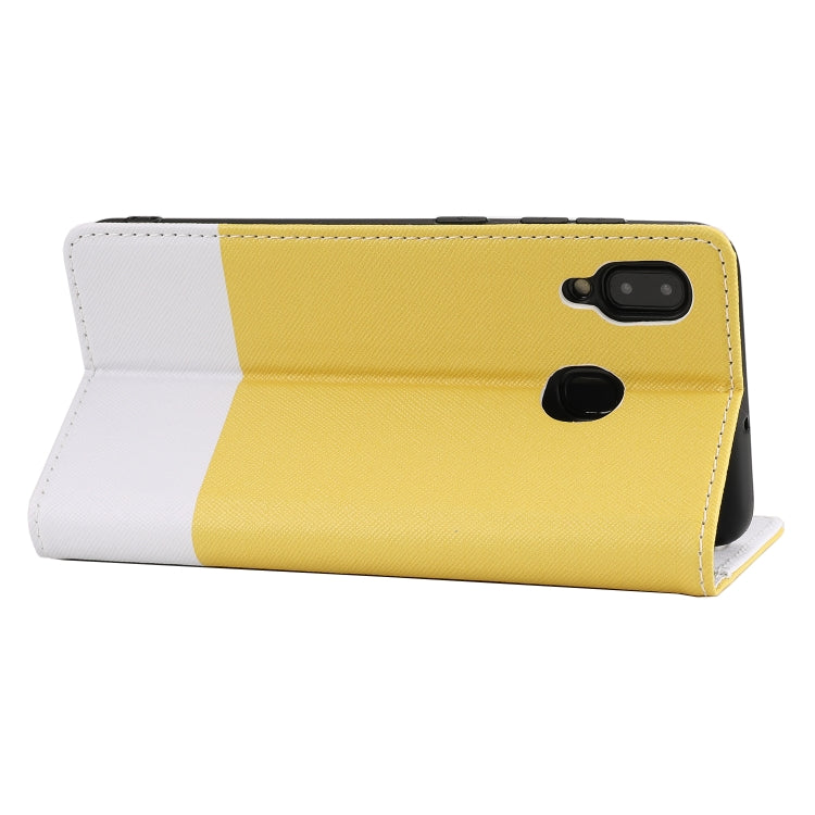 For Samsung Galaxy A30 Cross Texture Magnetic Horizontal Flip Leather Case with Card Slots & Holder & Wallet