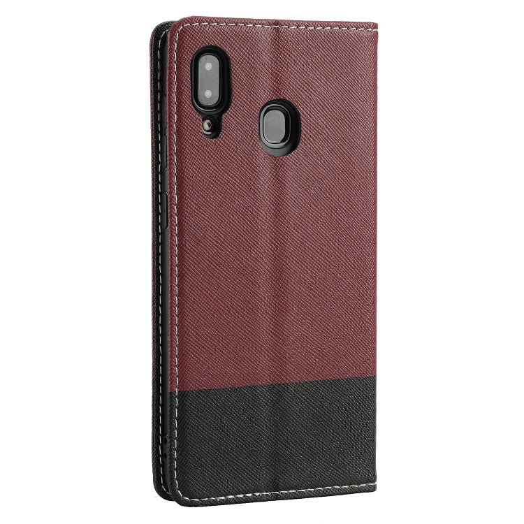 For Samsung Galaxy A30 Cross Texture Magnetic Horizontal Flip Leather Case with Card Slots & Holder & Wallet