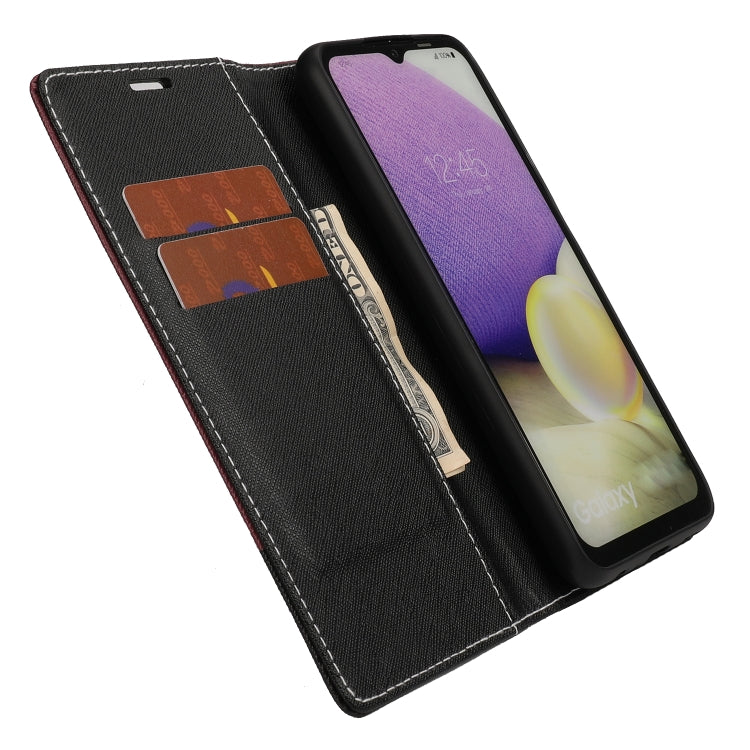 For Samsung Galaxy A30 Cross Texture Magnetic Horizontal Flip Leather Case with Card Slots & Holder & Wallet