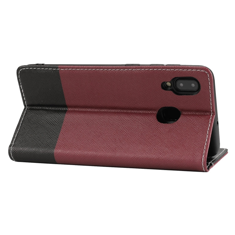 For Samsung Galaxy A30 Cross Texture Magnetic Horizontal Flip Leather Case with Card Slots & Holder & Wallet