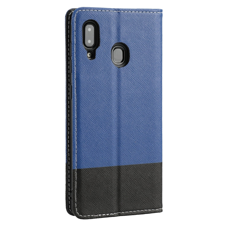 For Samsung Galaxy A30 Cross Texture Magnetic Horizontal Flip Leather Case with Card Slots & Holder & Wallet