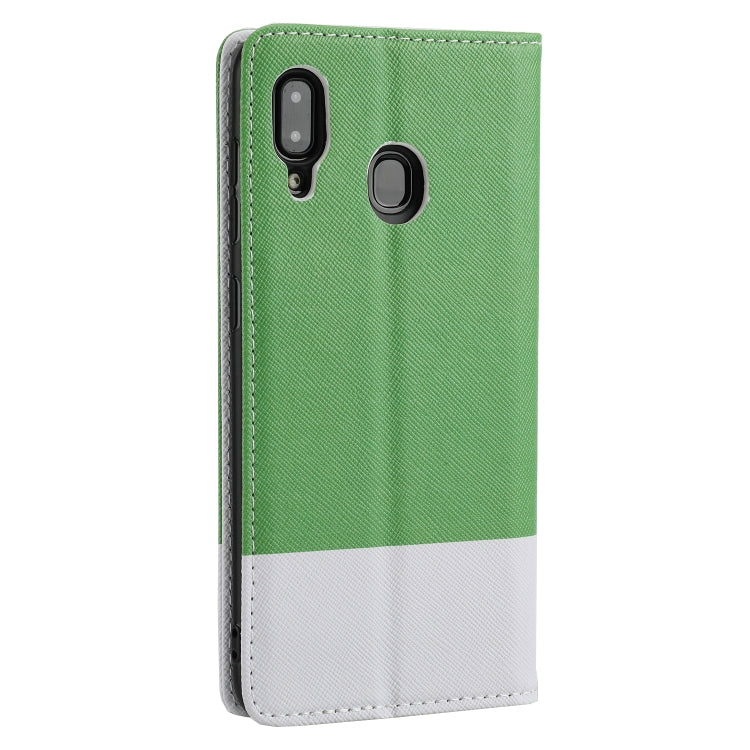 For Samsung Galaxy A30 Cross Texture Magnetic Horizontal Flip Leather Case with Card Slots & Holder & Wallet