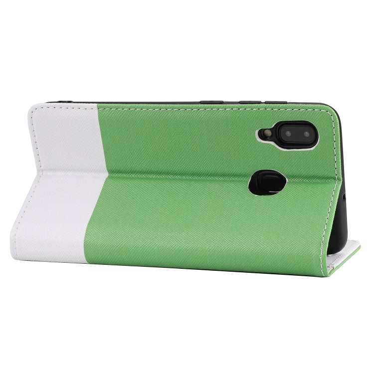 For Samsung Galaxy A30 Cross Texture Magnetic Horizontal Flip Leather Case with Card Slots & Holder & Wallet