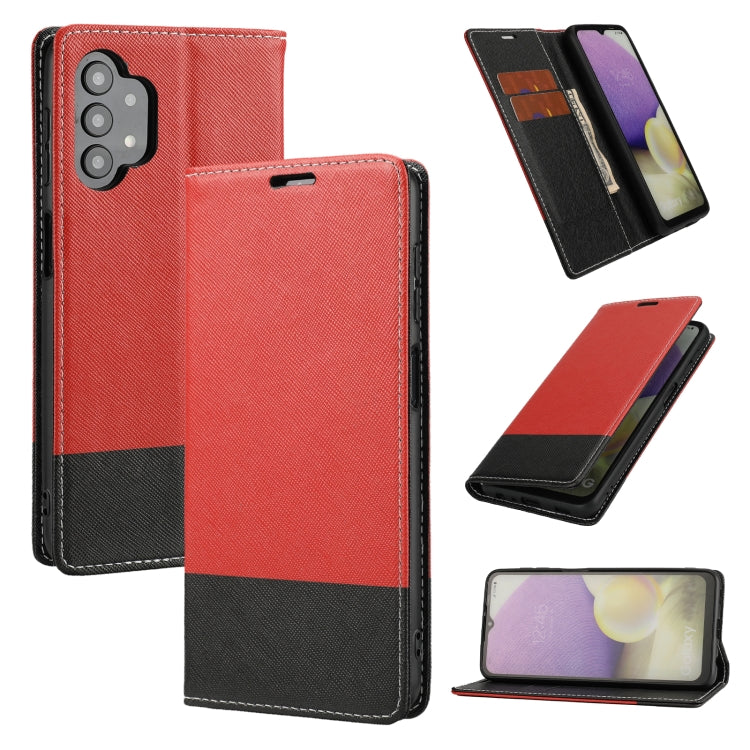 For Samsung Galaxy A32 5G Cross Texture Magnetic Horizontal Flip Leather Case with Card Slots & Holder & Wallet