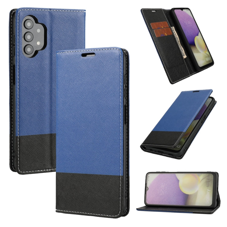 For Samsung Galaxy A32 5G Cross Texture Magnetic Horizontal Flip Leather Case with Card Slots & Holder & Wallet