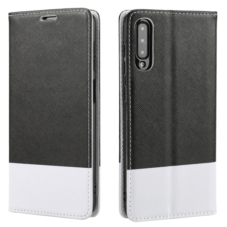 For Samsung Galaxy A50 Cross Texture Magnetic Horizontal Flip Leather Case with Card Slots & Holder & Wallet
