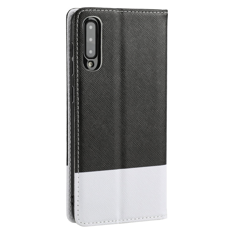 For Samsung Galaxy A50 Cross Texture Magnetic Horizontal Flip Leather Case with Card Slots & Holder & Wallet