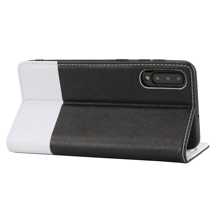 For Samsung Galaxy A50 Cross Texture Magnetic Horizontal Flip Leather Case with Card Slots & Holder & Wallet