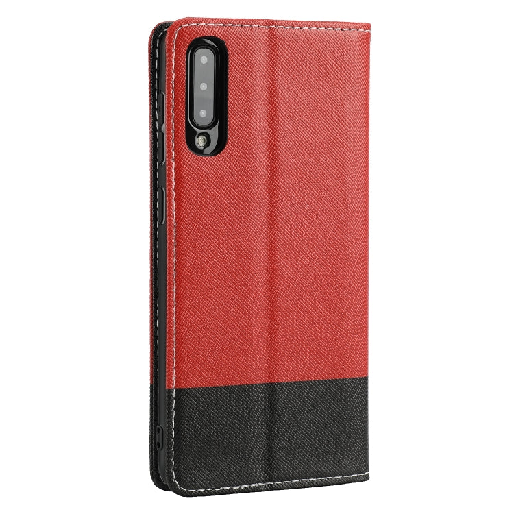 For Samsung Galaxy A50 Cross Texture Magnetic Horizontal Flip Leather Case with Card Slots & Holder & Wallet