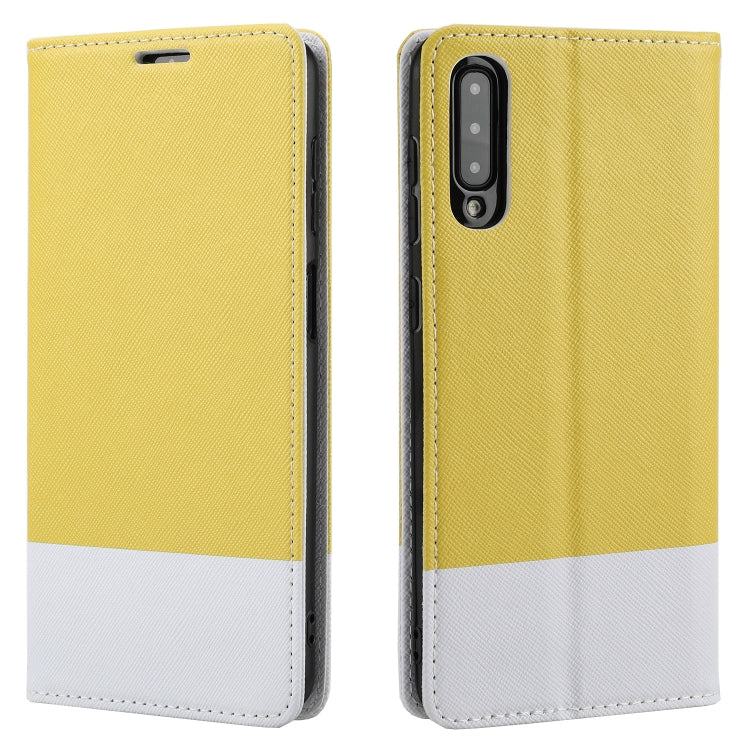 For Samsung Galaxy A50 Cross Texture Magnetic Horizontal Flip Leather Case with Card Slots & Holder & Wallet