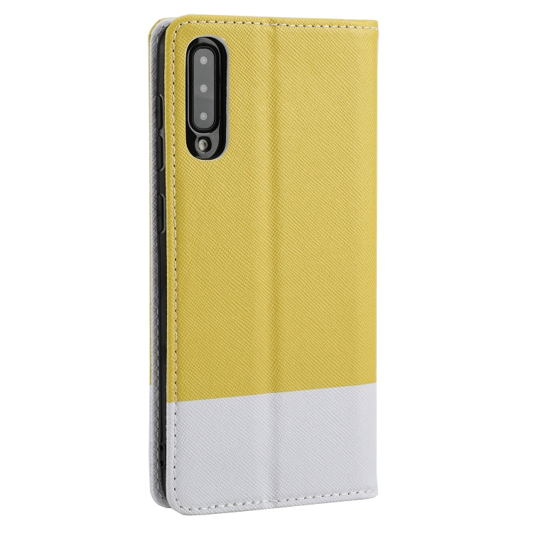 For Samsung Galaxy A50 Cross Texture Magnetic Horizontal Flip Leather Case with Card Slots & Holder & Wallet