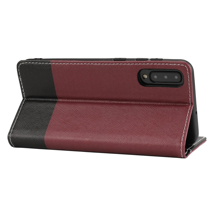 For Samsung Galaxy A50 Cross Texture Magnetic Horizontal Flip Leather Case with Card Slots & Holder & Wallet