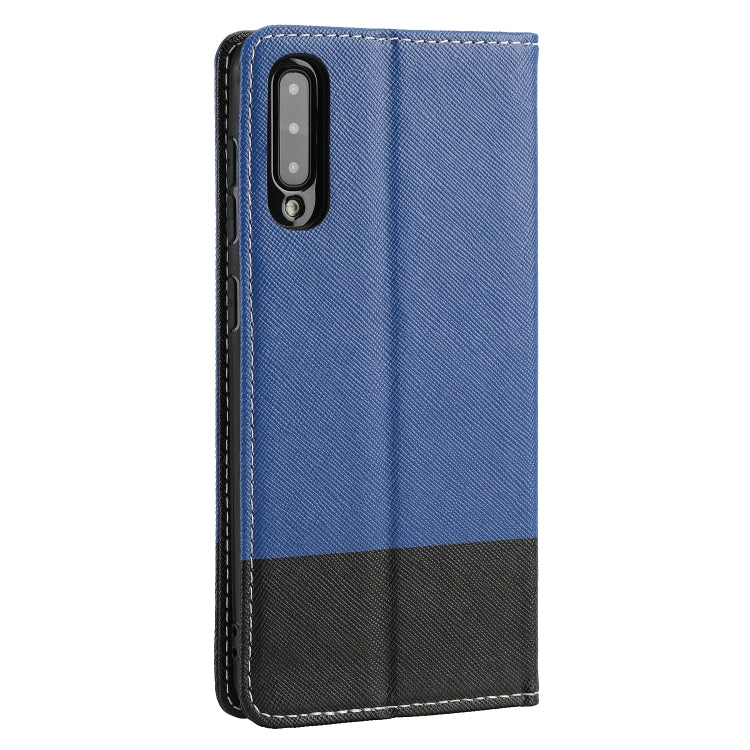 For Samsung Galaxy A50 Cross Texture Magnetic Horizontal Flip Leather Case with Card Slots & Holder & Wallet