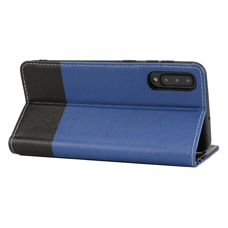 For Samsung Galaxy A50 Cross Texture Magnetic Horizontal Flip Leather Case with Card Slots & Holder & Wallet