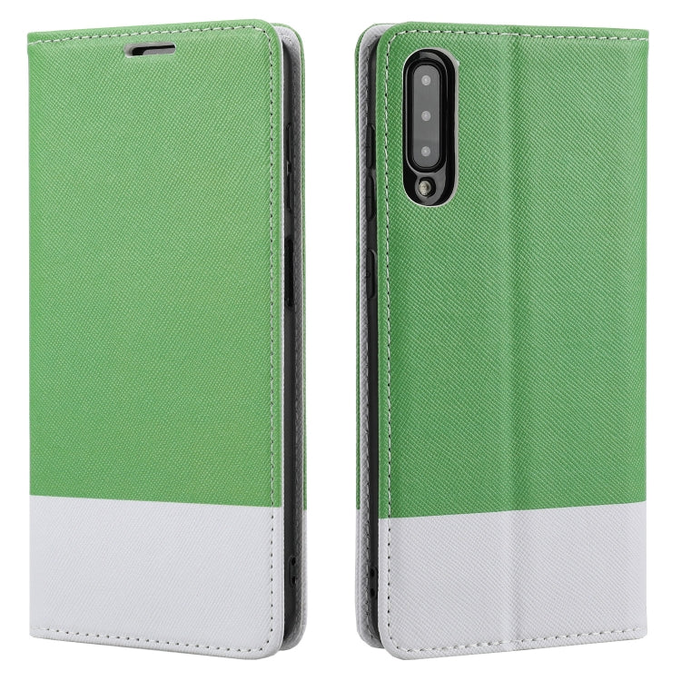 For Samsung Galaxy A50 Cross Texture Magnetic Horizontal Flip Leather Case with Card Slots & Holder & Wallet