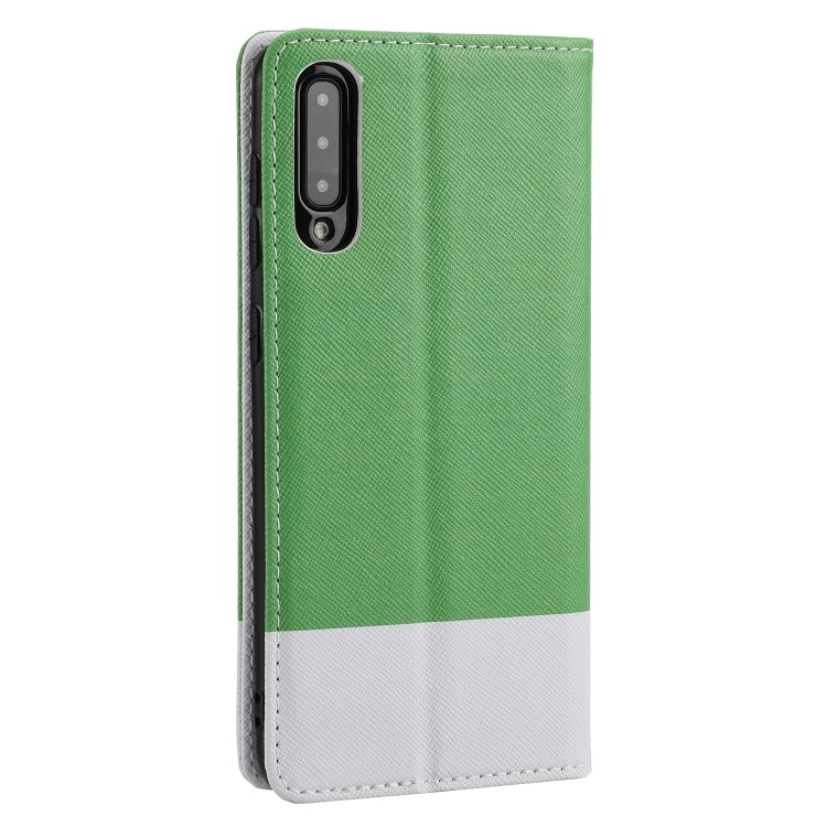 For Samsung Galaxy A50 Cross Texture Magnetic Horizontal Flip Leather Case with Card Slots & Holder & Wallet