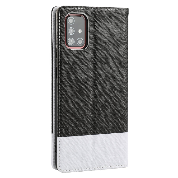 For Samsung Galaxy A51 Cross Texture Magnetic Horizontal Flip Leather Case with Card Slots & Holder & Wallet