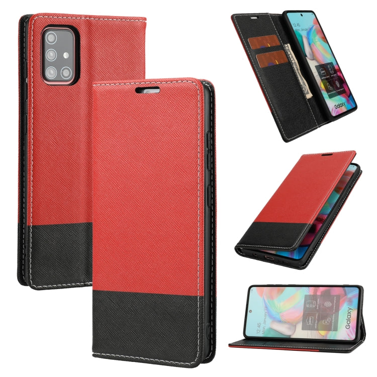 For Samsung Galaxy A51 Cross Texture Magnetic Horizontal Flip Leather Case with Card Slots & Holder & Wallet