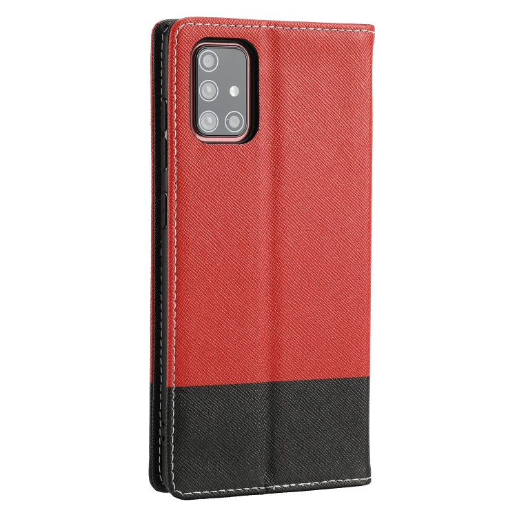 For Samsung Galaxy A51 Cross Texture Magnetic Horizontal Flip Leather Case with Card Slots & Holder & Wallet