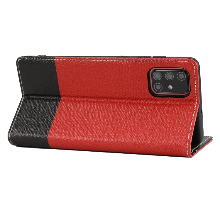 For Samsung Galaxy A51 Cross Texture Magnetic Horizontal Flip Leather Case with Card Slots & Holder & Wallet