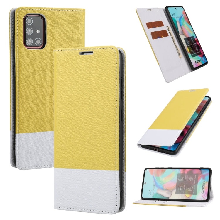 For Samsung Galaxy A51 Cross Texture Magnetic Horizontal Flip Leather Case with Card Slots & Holder & Wallet