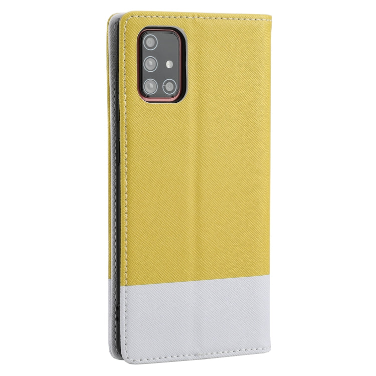 For Samsung Galaxy A51 Cross Texture Magnetic Horizontal Flip Leather Case with Card Slots & Holder & Wallet