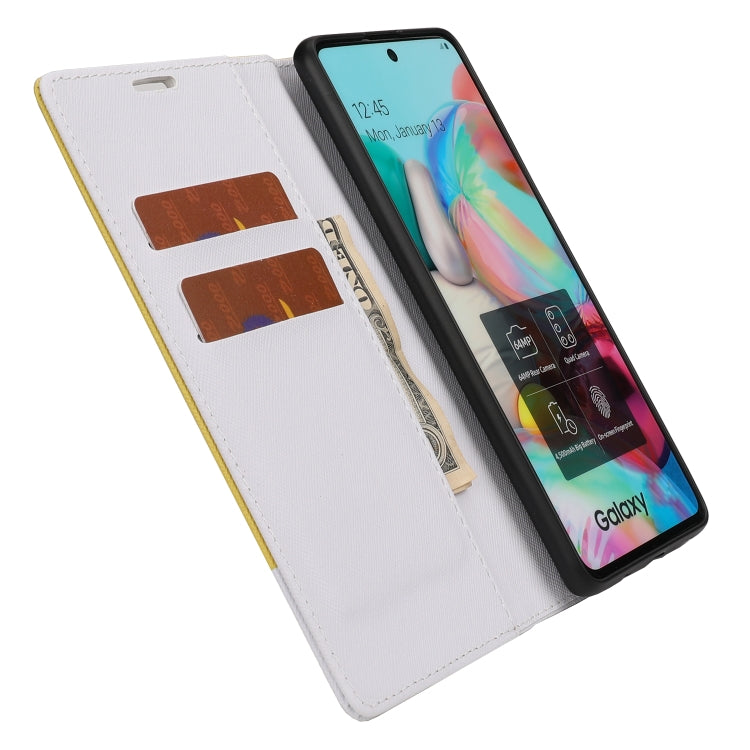 For Samsung Galaxy A51 Cross Texture Magnetic Horizontal Flip Leather Case with Card Slots & Holder & Wallet